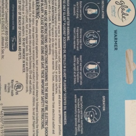 *New - Glade PlugIns Air Freshener Warmer, Scented and Essential Oils, 2 Count* - Picture 3 of 3